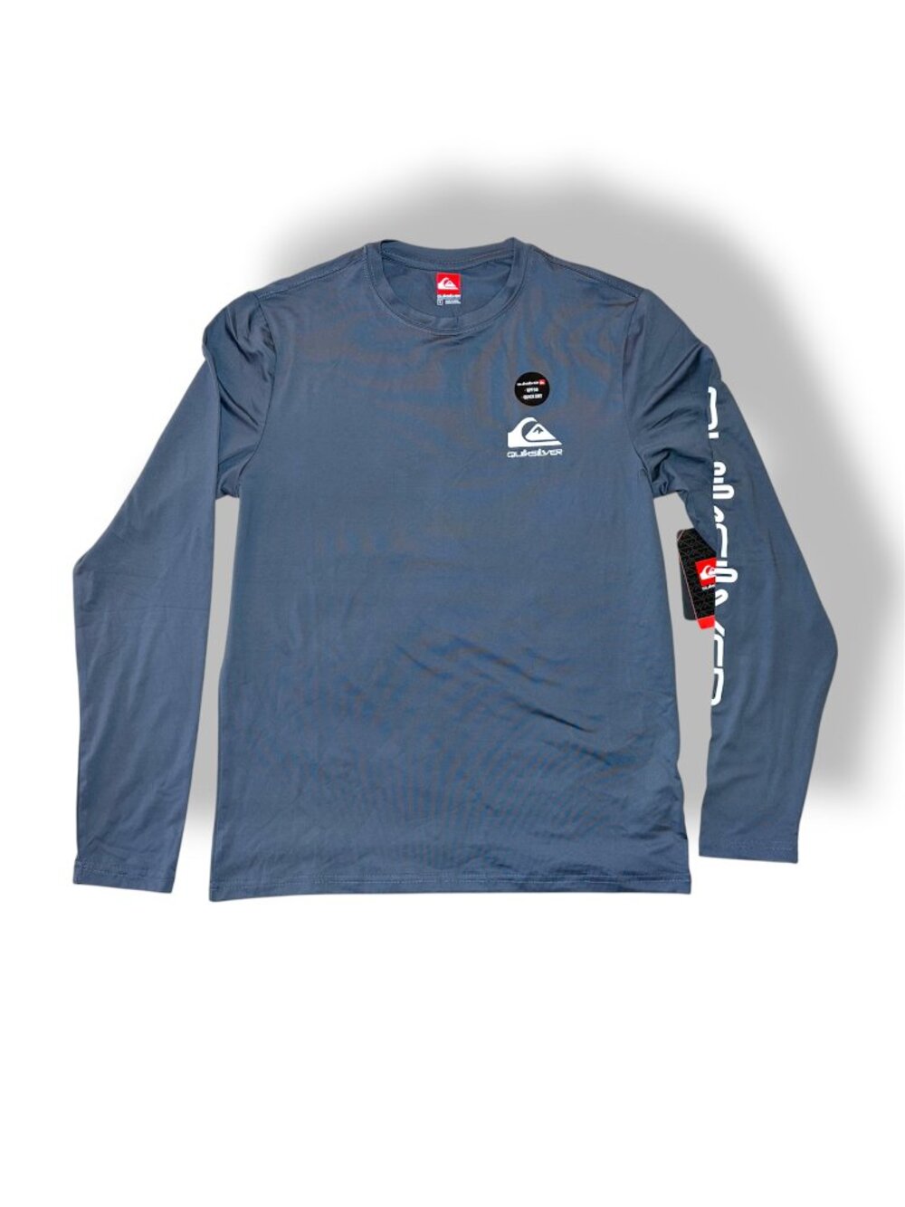 Quiksilver Grey Long Sleeve Quick Dry 4-way Stretch Top T Shirt Unisex